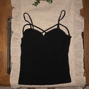 Brandy Melville black strappy tank top (one size)